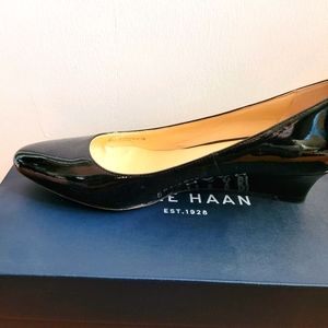 Black Patent Leather Cole Haan Wedges, Size 7